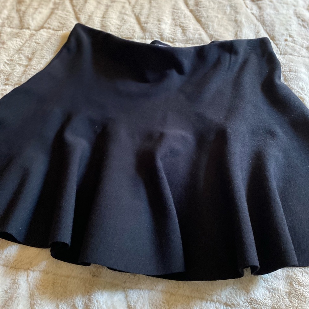 Express black mini swing skirt